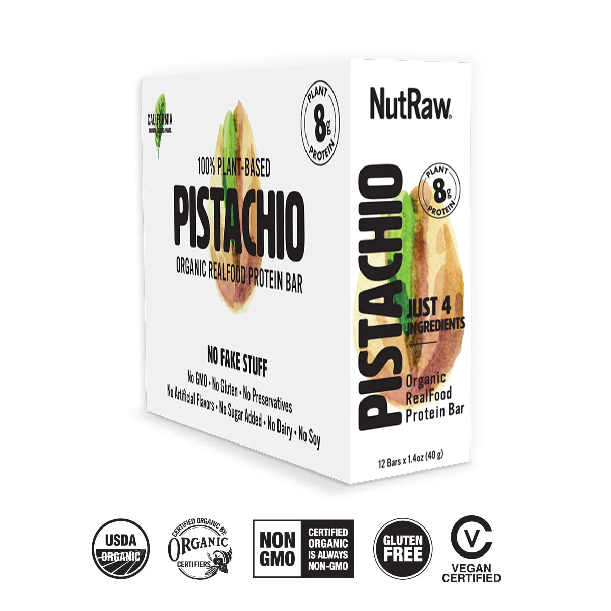 Organic Pistachio Bar - 12 Pack (1.4 Oz each)